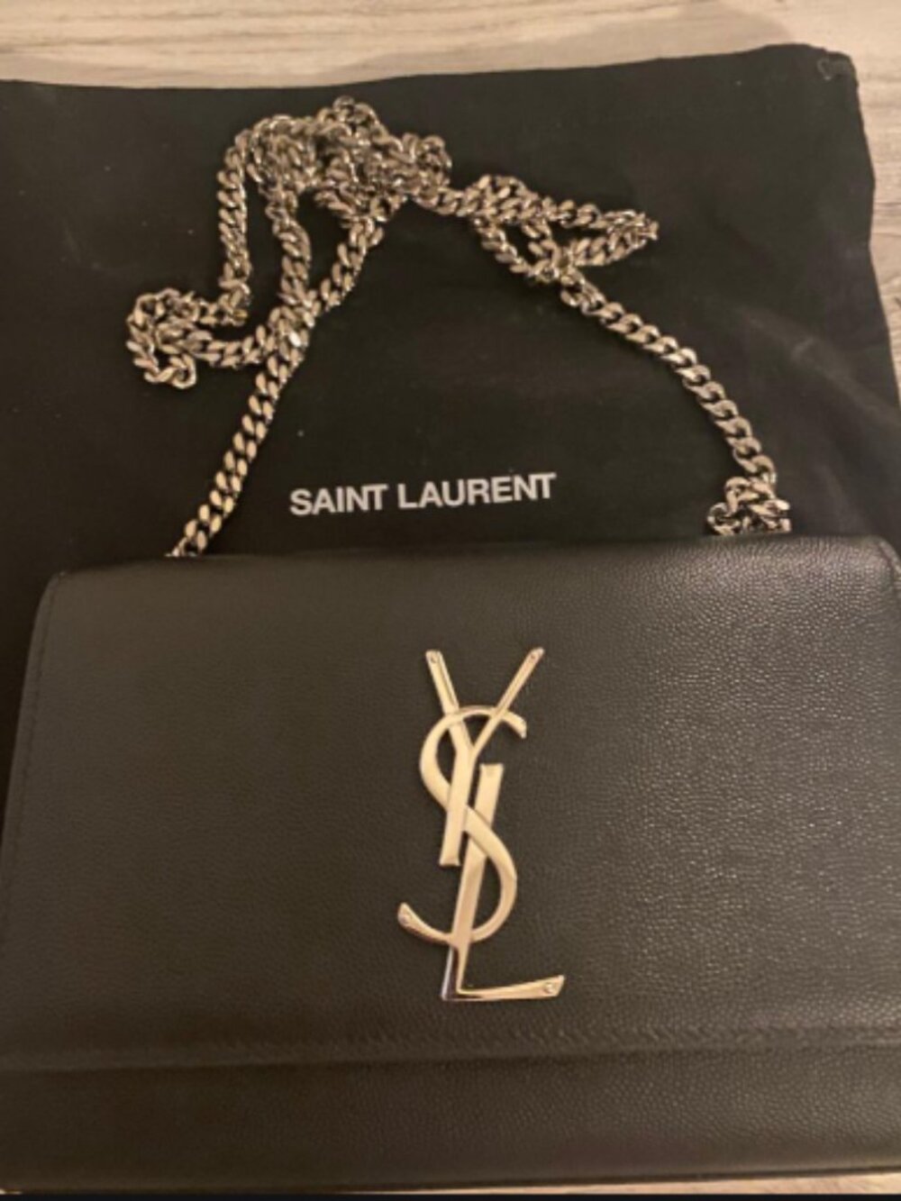 Saint Laurent Kate Small YSL Crossbody Bag in Grained Leather